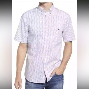 NWT Vineyard Vines Tucker Classic Fit Lighthouse Print Short Sleeve Shirt Small